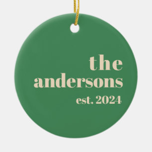 Green Retro modern minimalist Ceramic Ornament