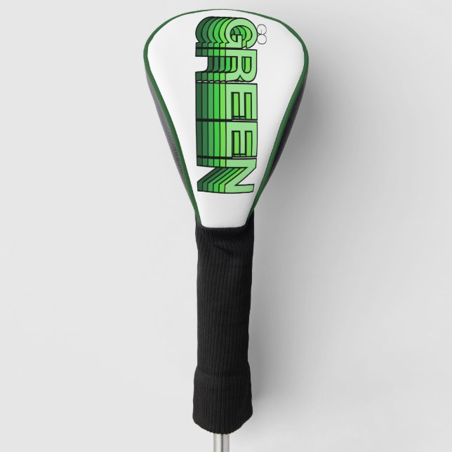 Green Retro Modern Reuse Recycle Eco Friendly Golf Head Cover (Front)