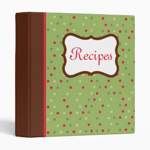 Green Retro Recipe Binder Cookbook Gift
