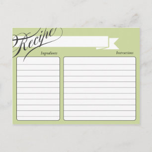 Green Retro Recipe Card
