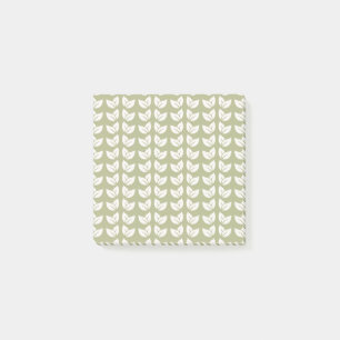 Green Retro Vintage Y2K Leaf Pattern Post-it Notes