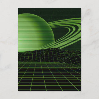 Green Retrowave Postcard