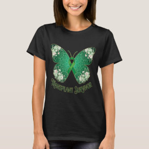 Green Ribbon Butterfly Mandala Transplant Survivor T-Shirt