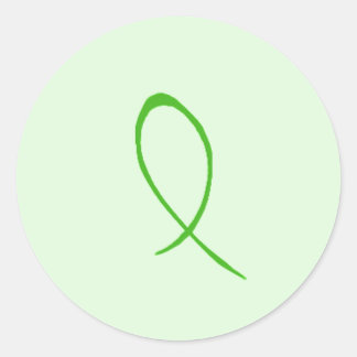 Green Ribbon Classic Round Sticker