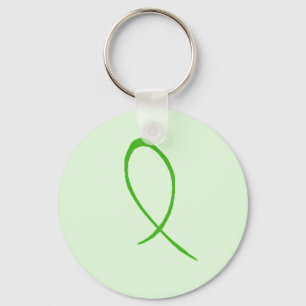 Green Ribbon Customizable Keychain