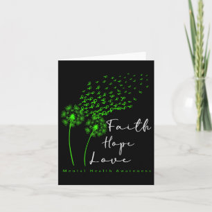Green Ribbon Dandelion Faith Hope Mental Health Aw Card