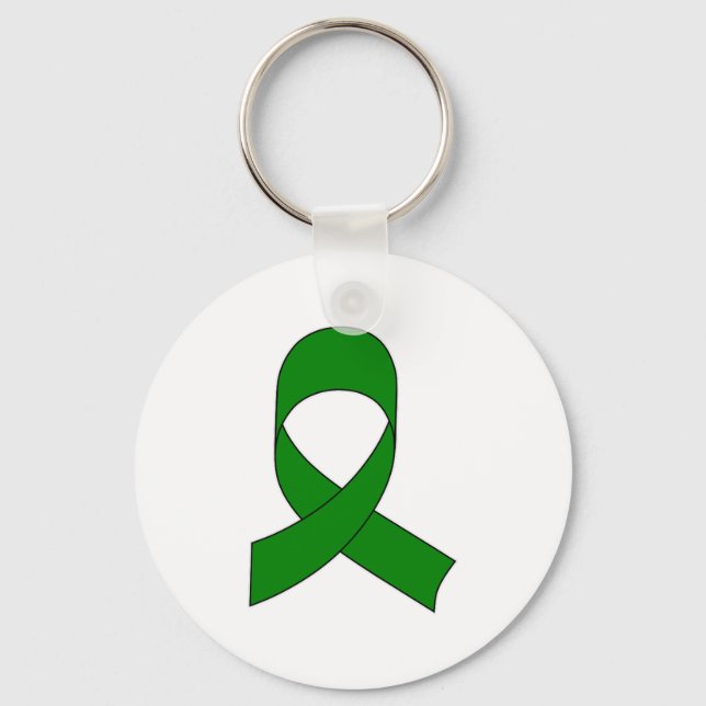 Green Ribbon Drawing Keychain (Front)