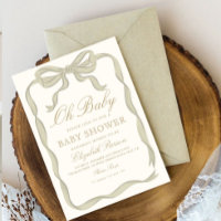 Green Ribbon Gender neutral Baby Shower 