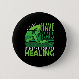 Green Ribbon Mental Health Awareness 2 Inch Round Button