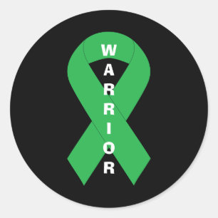 Green Ribbon Mental Health Awareness Warrior Classic Round Sticker