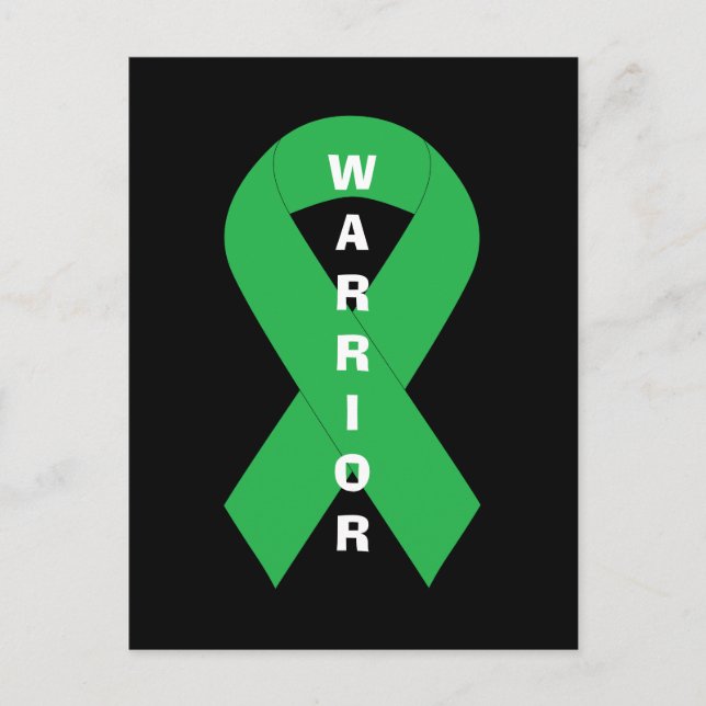 Green Ribbon Mental Health Awareness Warrior Postcard (Front)
