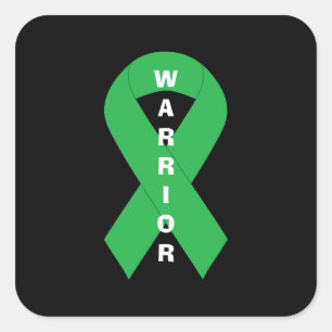 Green Ribbon Mental Health Awareness Warrior Square Sticker