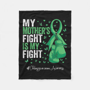 Green Ribbon Mother Cholangiocarcinoma Awareness  Fleece Blanket