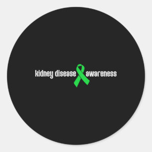 Green Ribbon Outfits Kidney Disease Awareness Gift Classic Round Sticker