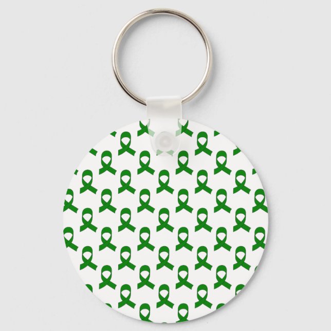 Green Ribbon Pattern Keychain (Front)