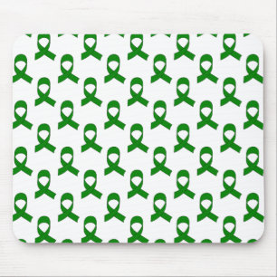 Green Ribbon Pattern Mouse Pad