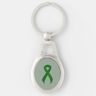 Green Ribbon Support Awareness Keychain