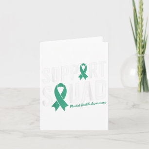 Green Ribbon Support Squad For Mental Health Aware Card
