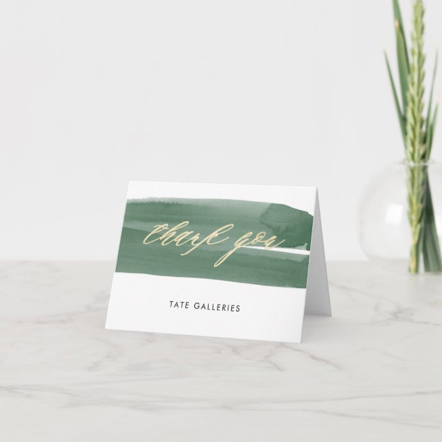 Green Ribbon Thank You Cards (Front)
