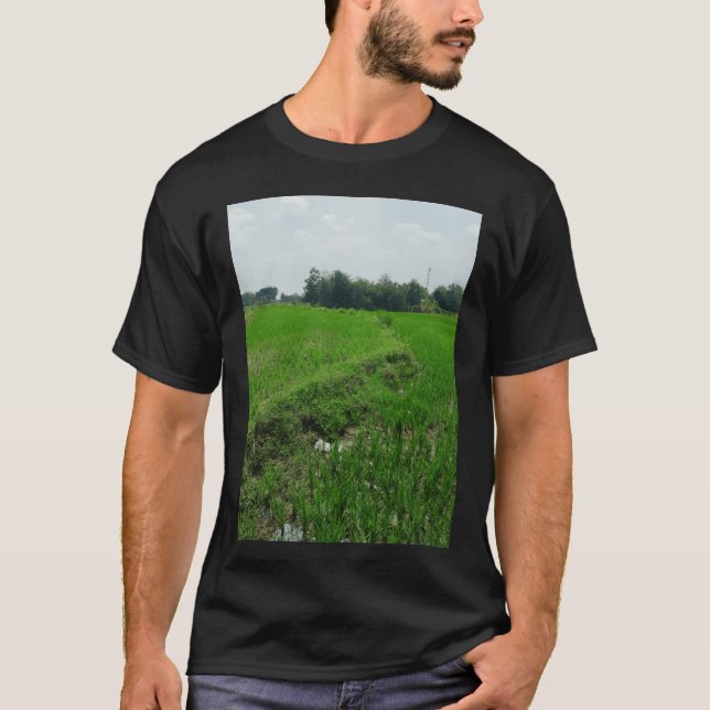 Green Rice Fields in the Midday Sun T-Shirt (Front)