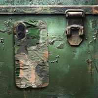 Green Ripped Cargo Camo Pattern Summer Camp