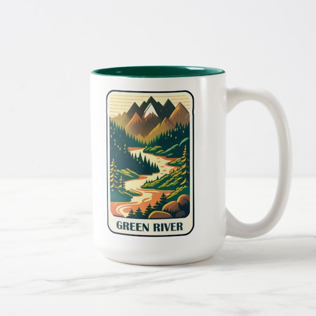 Green River Utah Colours Two-Tone Coffee Mug (Right)