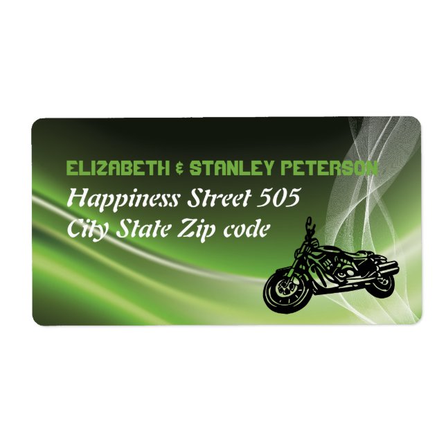 Green road biker/motorcycle wedding (Front)