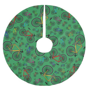 Green road bikes brushed polyester tree skirt