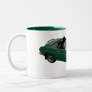 Green roadster mug
