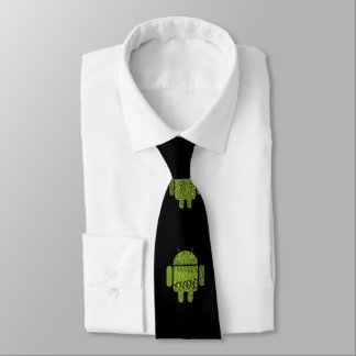 Green Robot Computer Gamer Nerd Tie