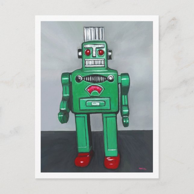 Green Robot Postcard (Front)