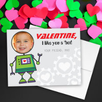 Green Robot Valentines Day Boy Photo Classroom