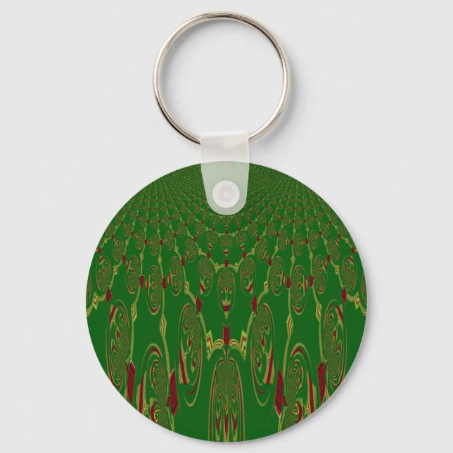 Green Robots Keychain (Front)
