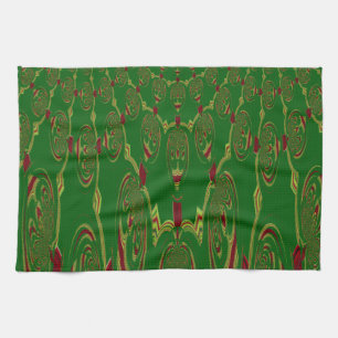 Green Robots Kitchen Towel