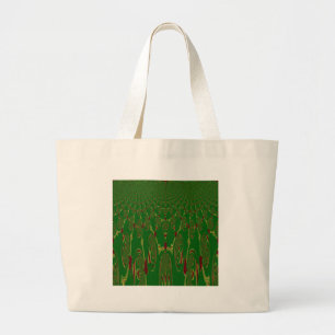 Green Robots Large Tote Bag