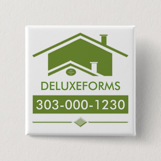 Green Roof 2 Inch Square Button (Front)