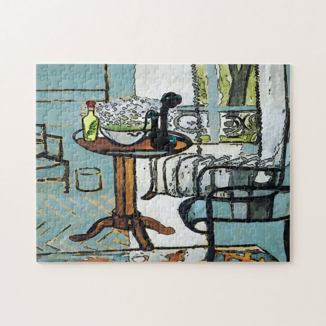 Green Room, with phone  Matisse Style Jigsaw Puzzle (Horizontal)