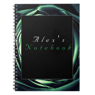 Green Rose Design Spiral Art Photo Notebook