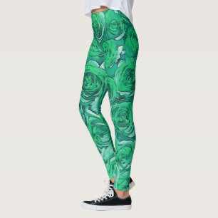 Green  Roses Leggings
