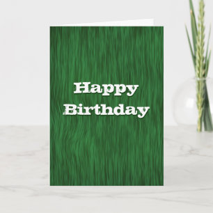 Green Rough Wood Birthday Card