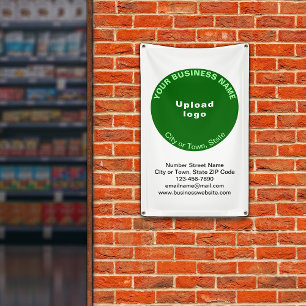 Green Round Shape Business Brand on Banner