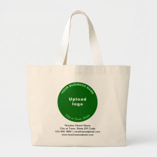 Green Round Shape Business Brand on Jumbo Large Tote Bag