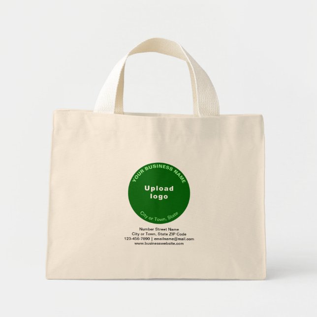 Green Round Shape Business Brand on Mini Tote Bag (Front)