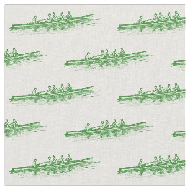 Green Rowing Rowers Crew Team Water Sports Fabric (Close Up)