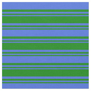 Green & Royal Blue Coloured Lined Pattern Fabric