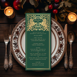 Green Royal Lion Médiéval Épée Mariage plat Menu