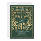 Green Royal Medieval Gold Sword Wedding QR Code
