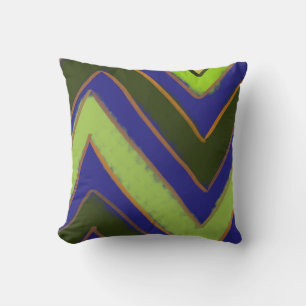 Green Royal Purple Artsy Throw Pillow