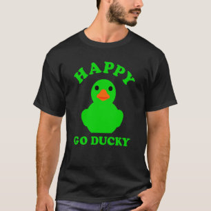 Green Rubber Duck Happy Go Ducky Pun St Patricks D T-Shirt