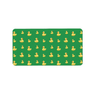Green rubber duck pattern label